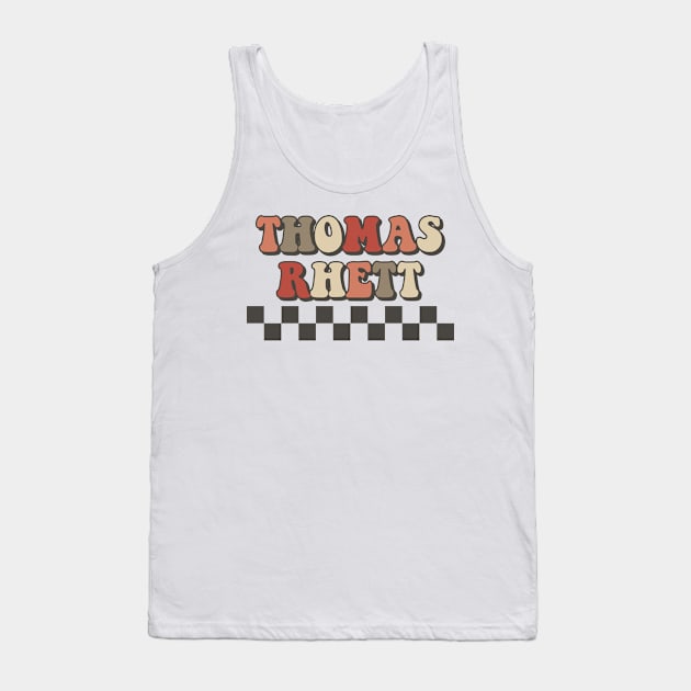 Thomas Rhett Checkered Retro Groovy Style Tank Top by Time Travel Style
